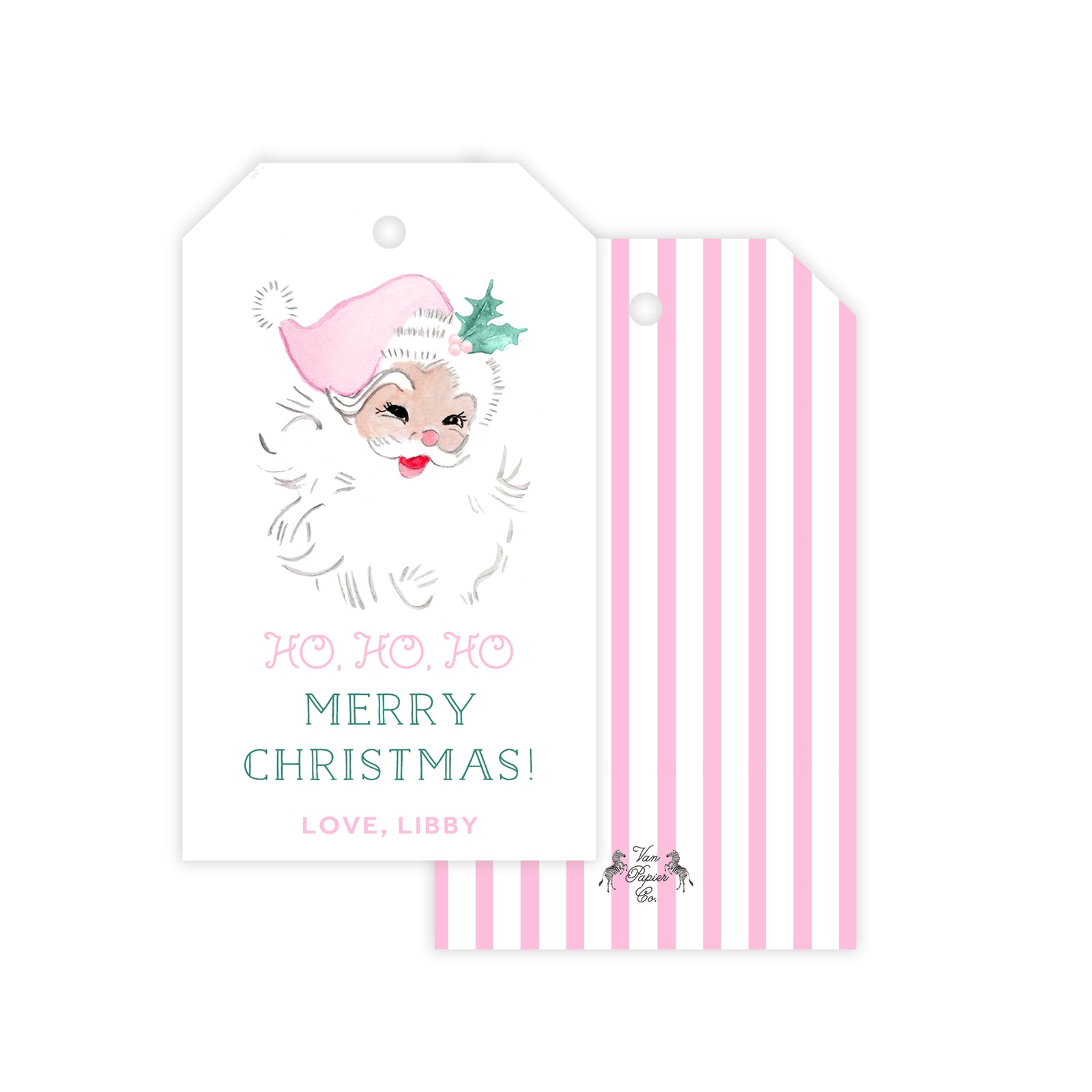 Watercolor Santa Holiday Gift Tags