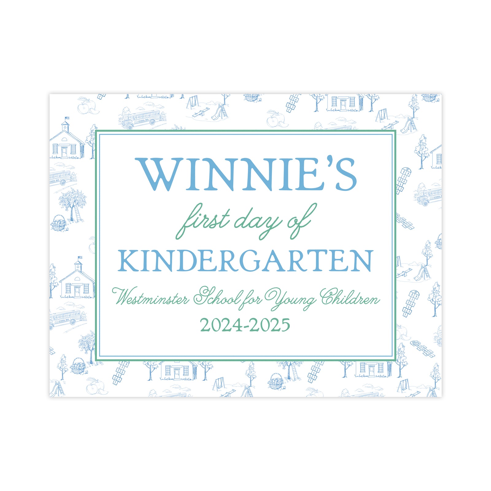 First and Last Day of School Sign in School Toile