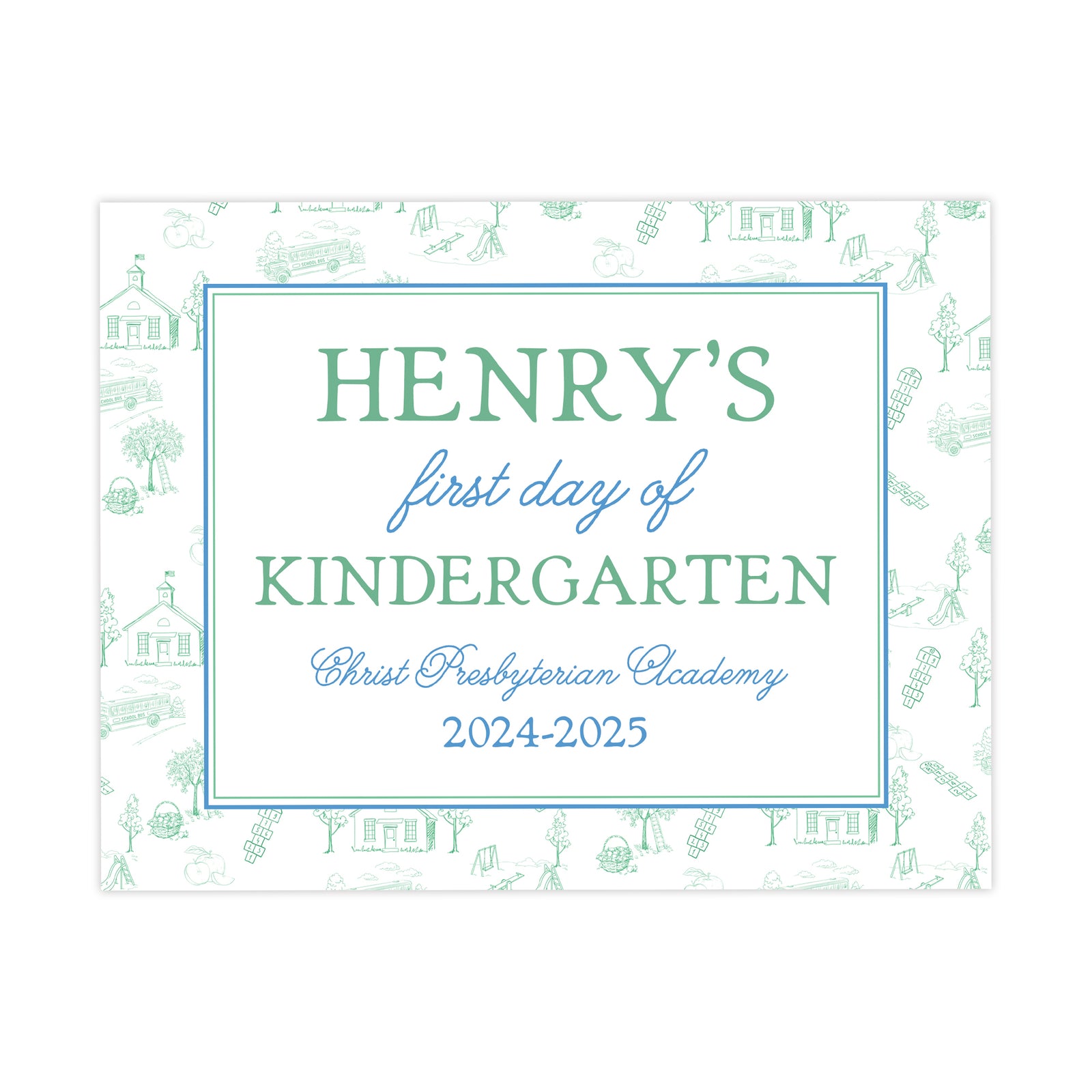 First and Last Day of School Sign in School Toile