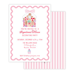 Watercolor Gingerbread House Decorating Invitation