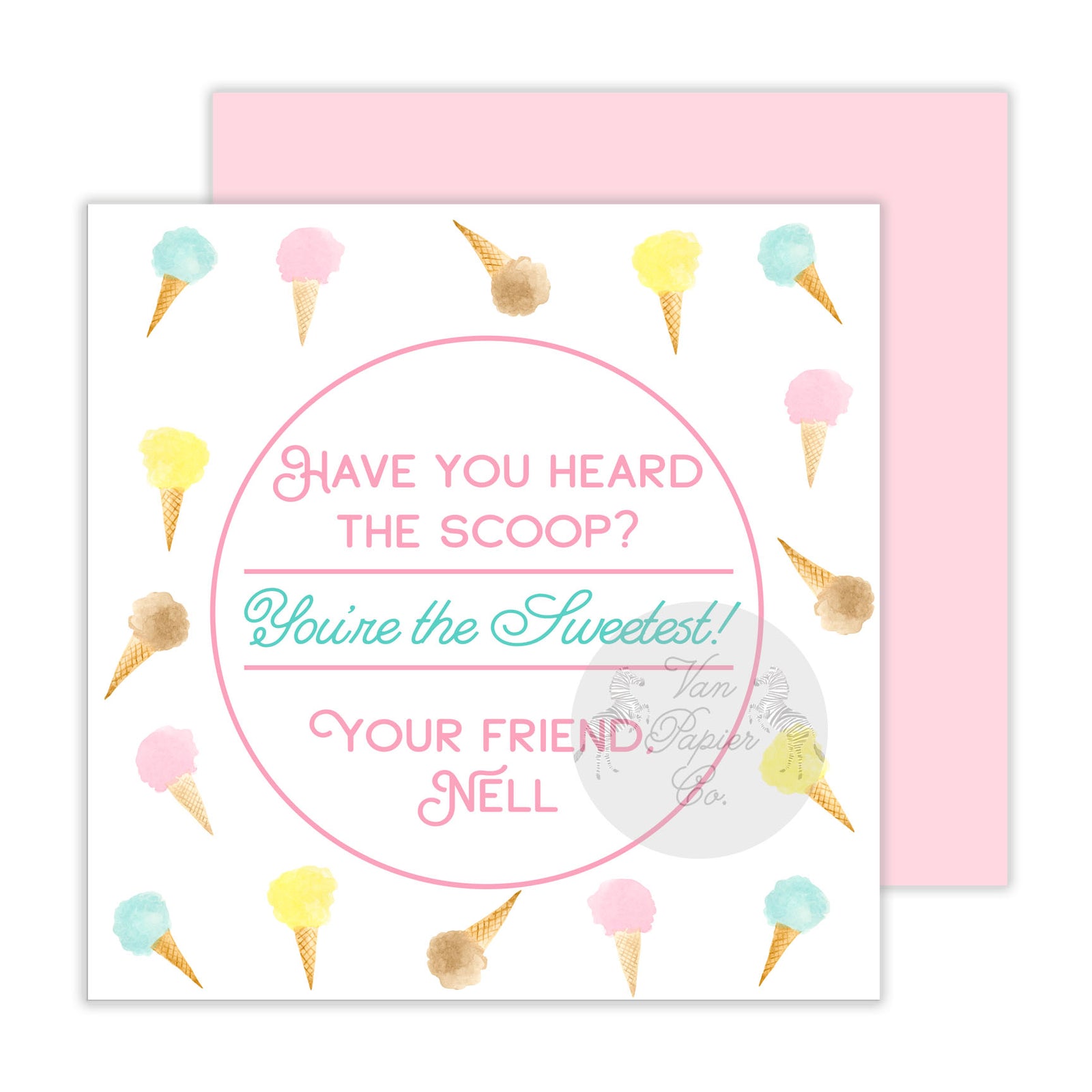 Heard the Scoop Icecream Valentine Tags