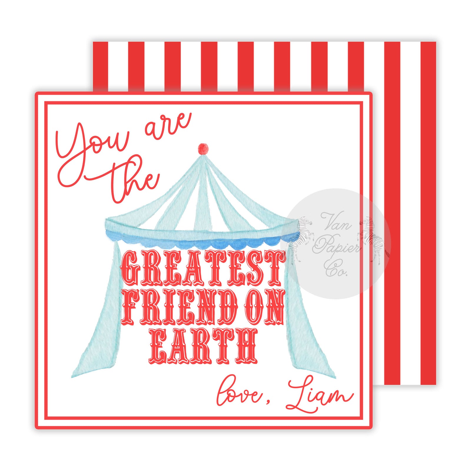 Circus Themed Valentine Tags
