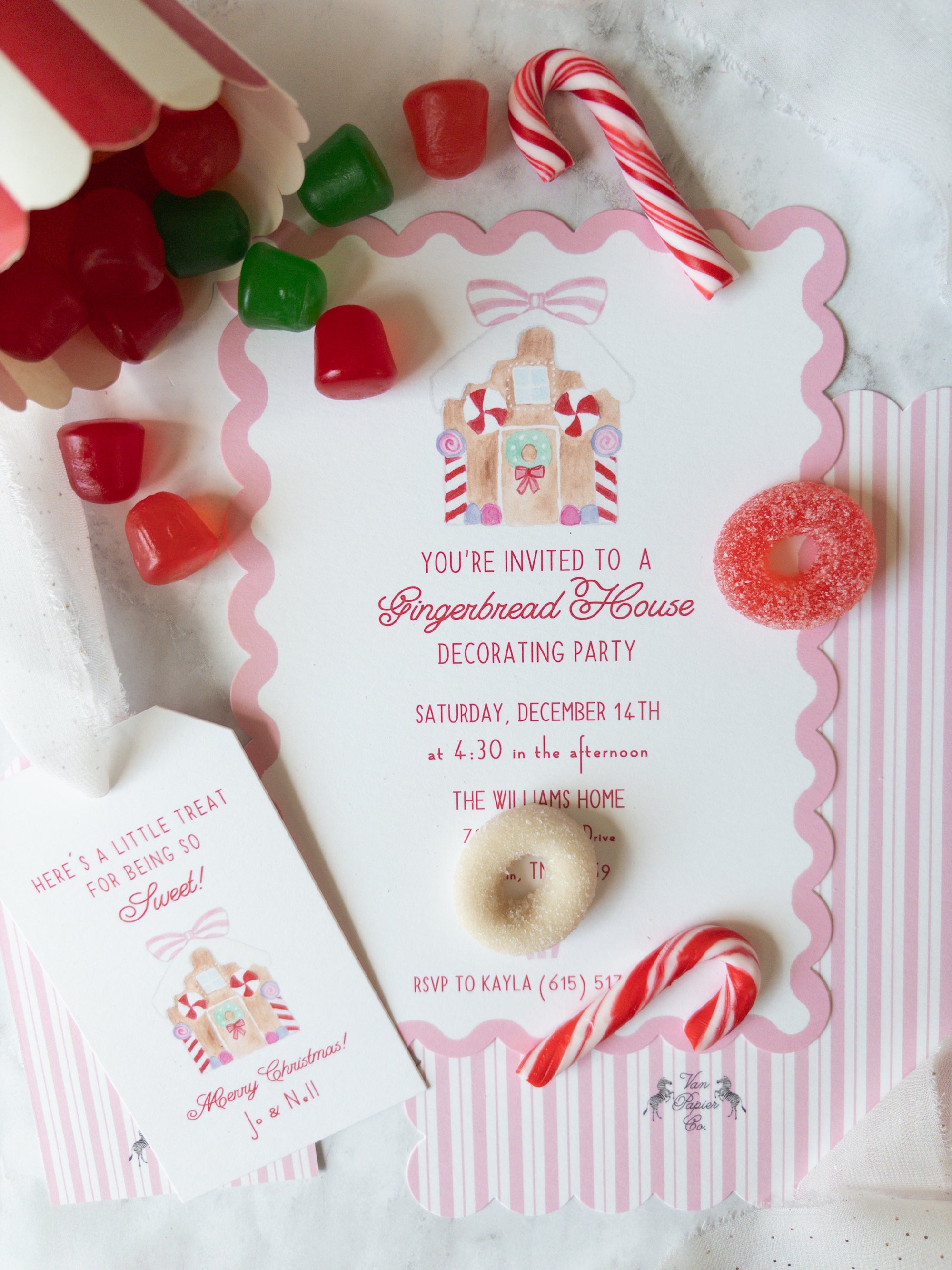 Watercolor Gingerbread House Decorating Invitation