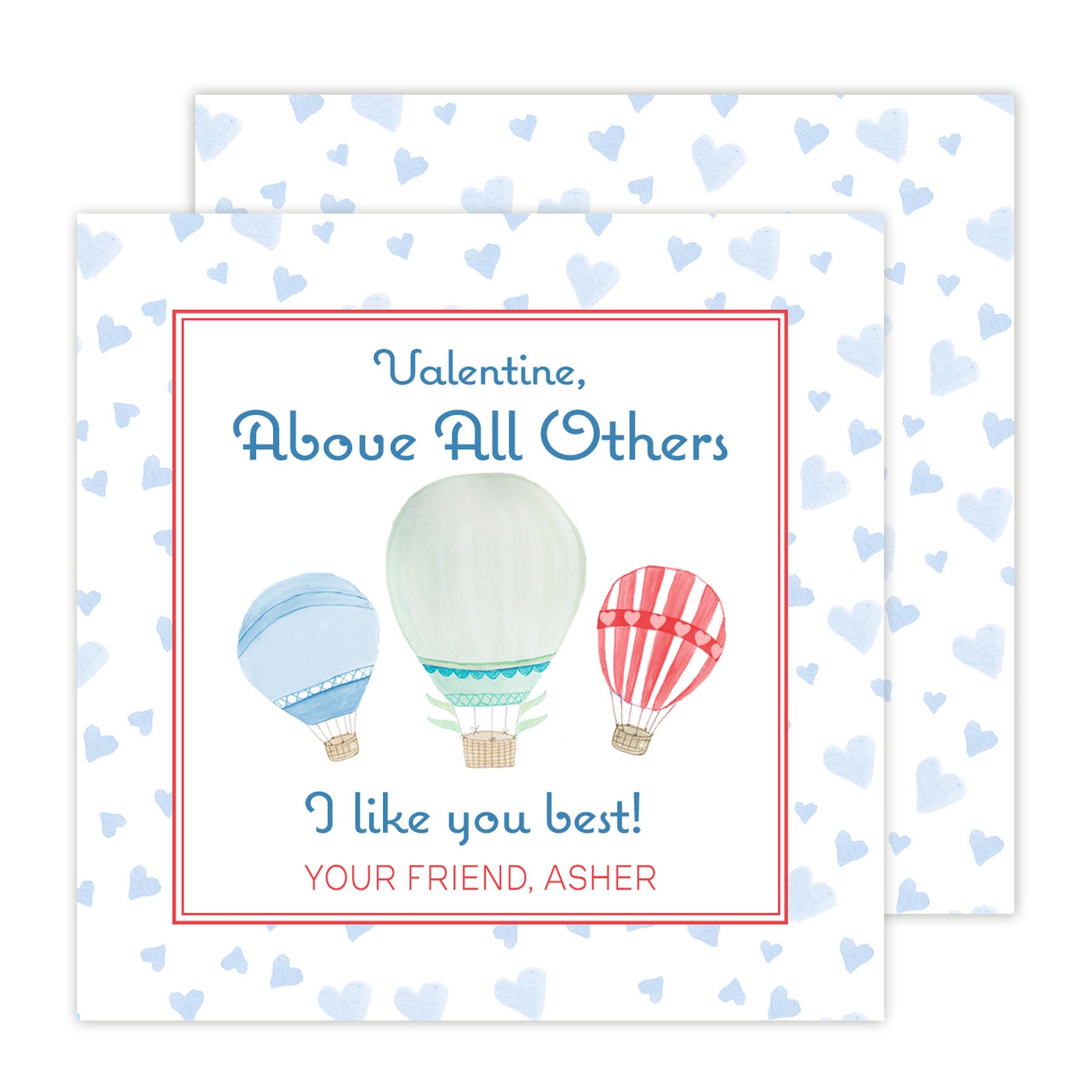 Above All Balloon Valentine Cards