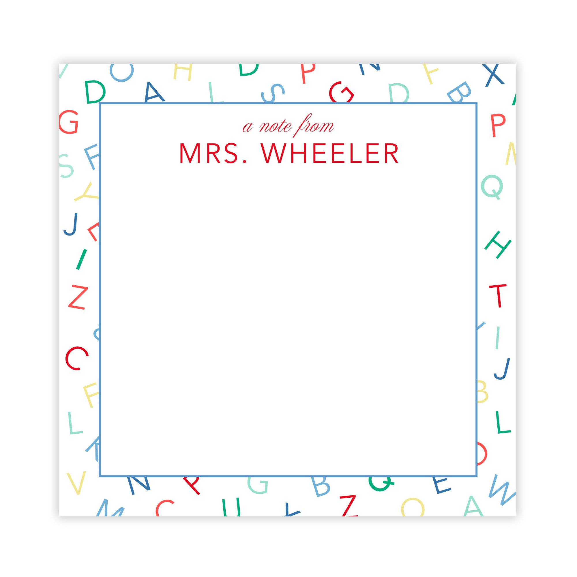 Alphabet Teacher Notepad - Van Papier Co.
