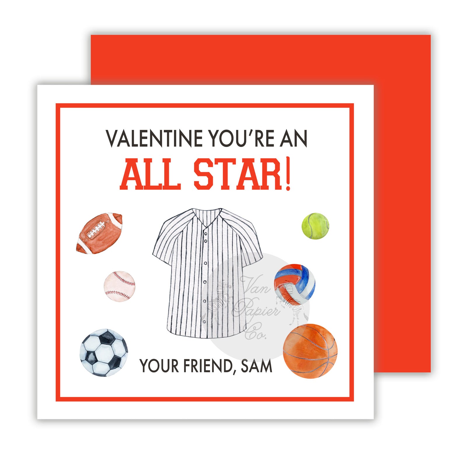 All-Star Sports Valentine Tags