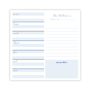 Weekly Meal Planning Notepad