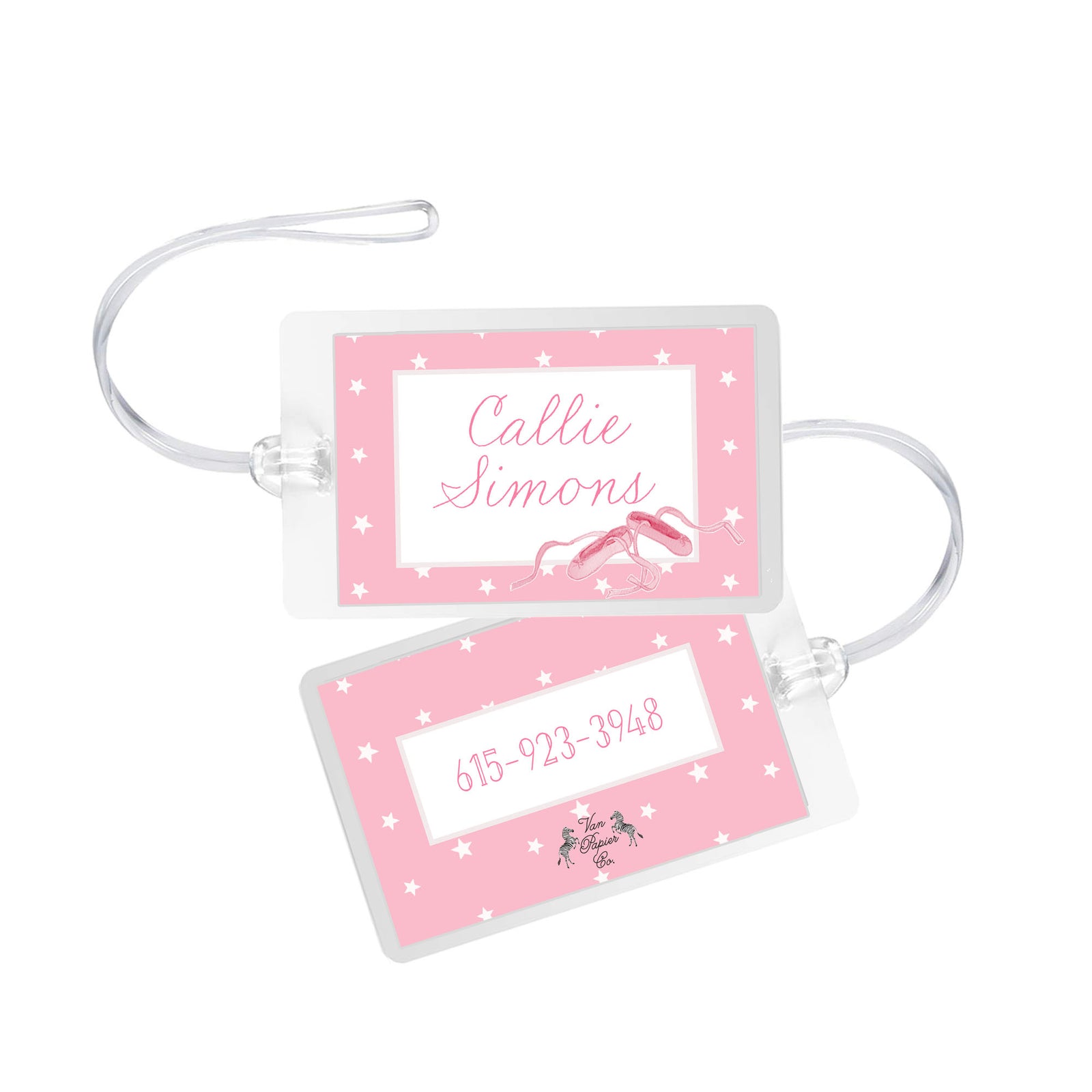 Watercolor Ballet Laminated Bag Tag