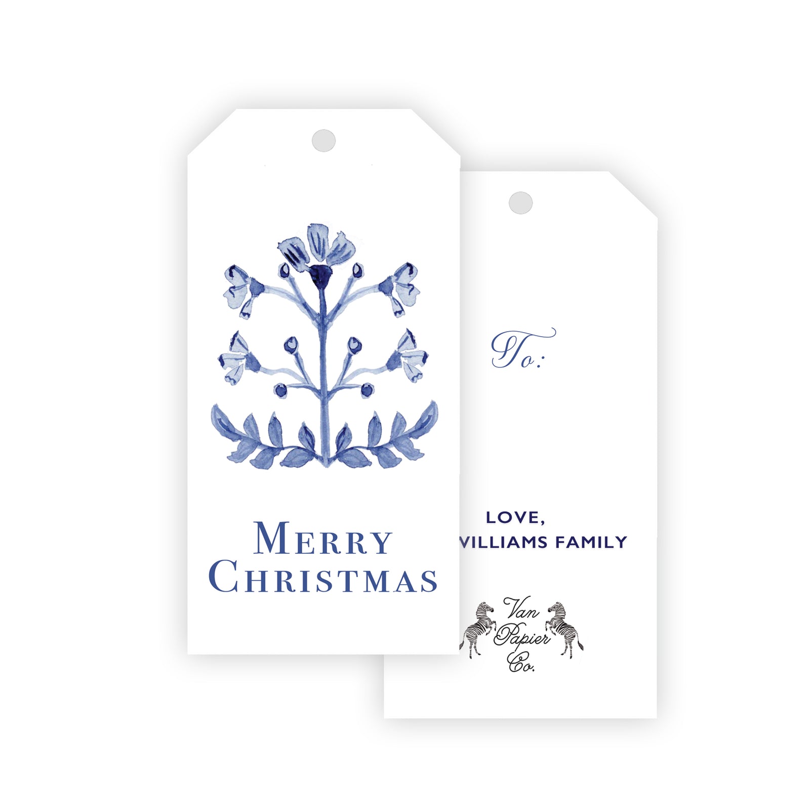 Blue Block Print Gift Tags