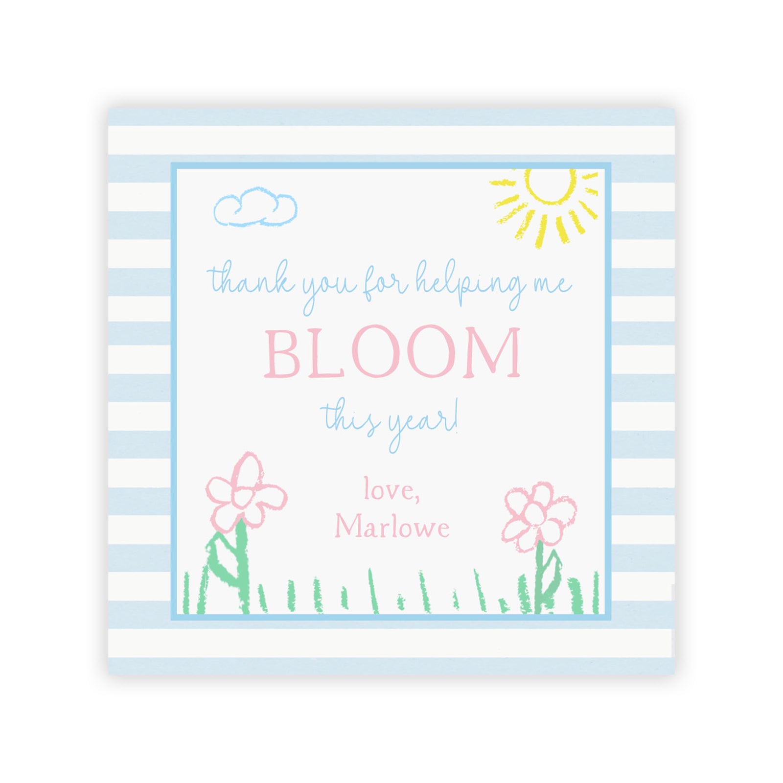 Thank You for Helping Me Bloom Tag