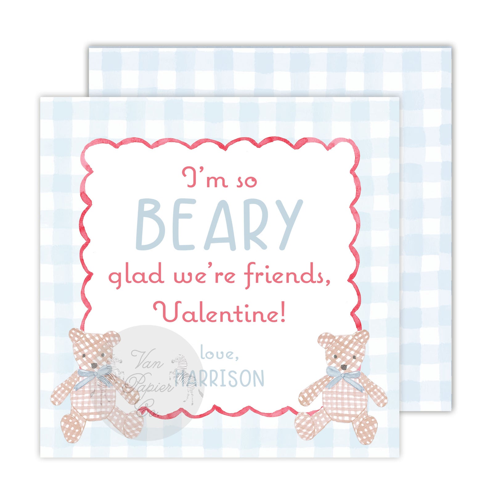 Beary Glad We're Friends Valentine's Tag