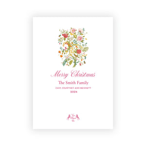 Blue Botanical Christmas Card