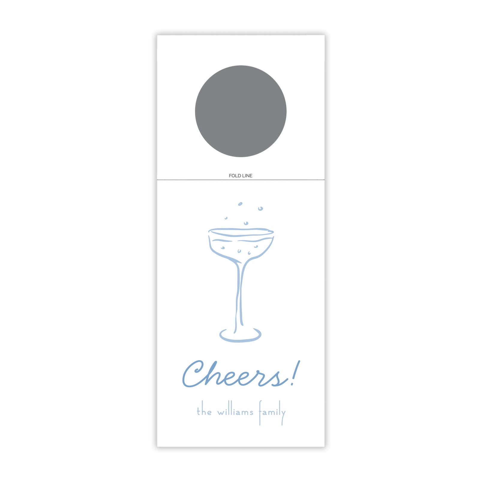 Script Font Cheers Champagne Tag