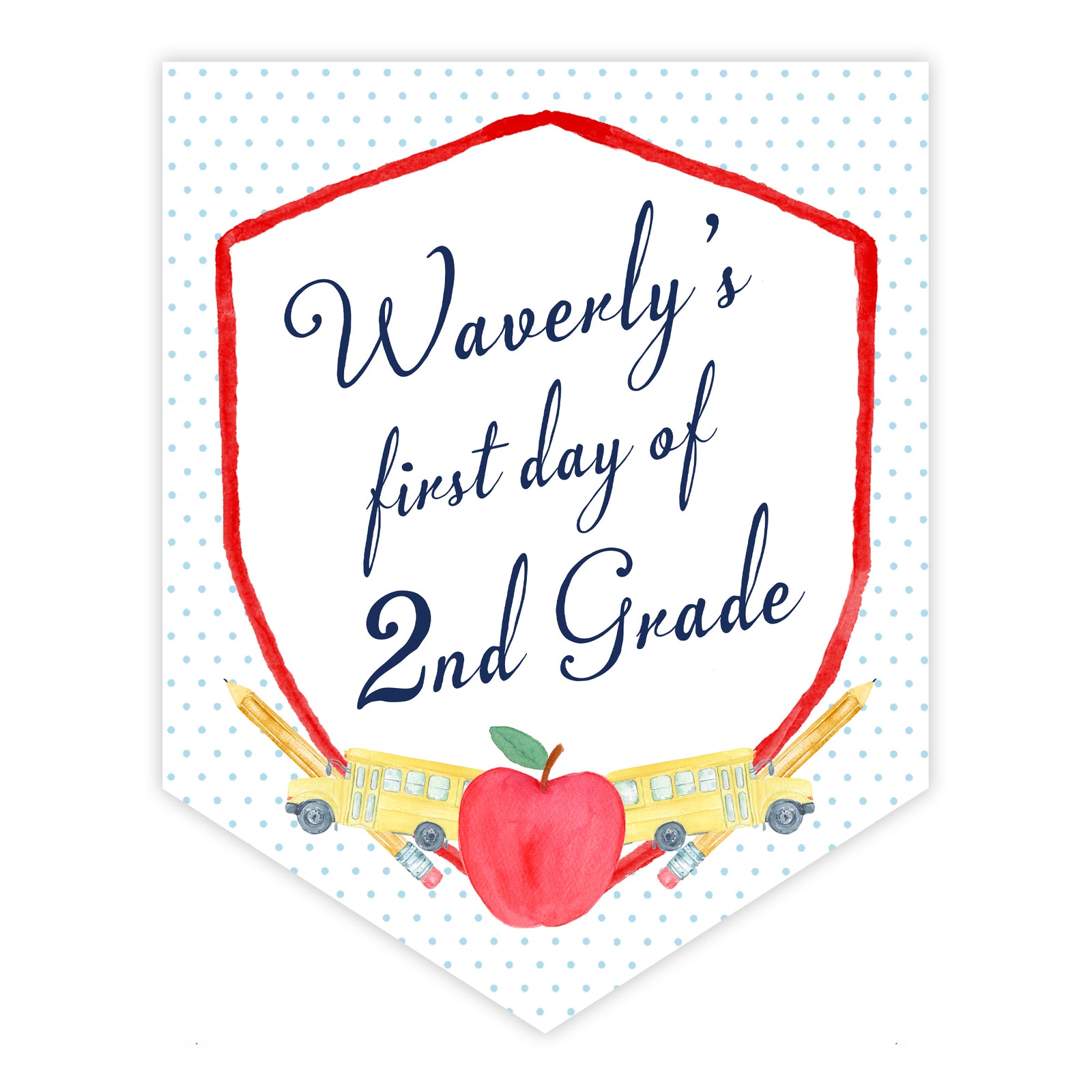 First and Last Day of School Banner in Blue Dot