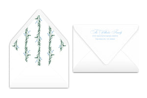 Blue Garland Christmas Card