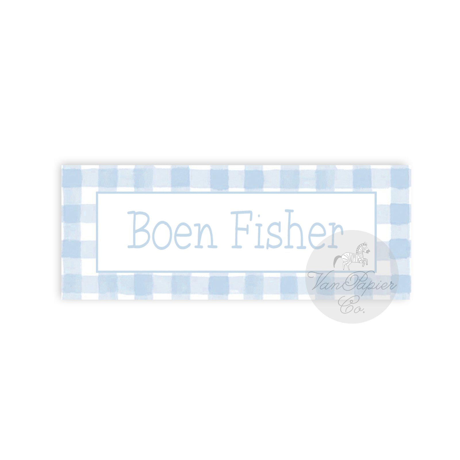 Blue Gingham Labels