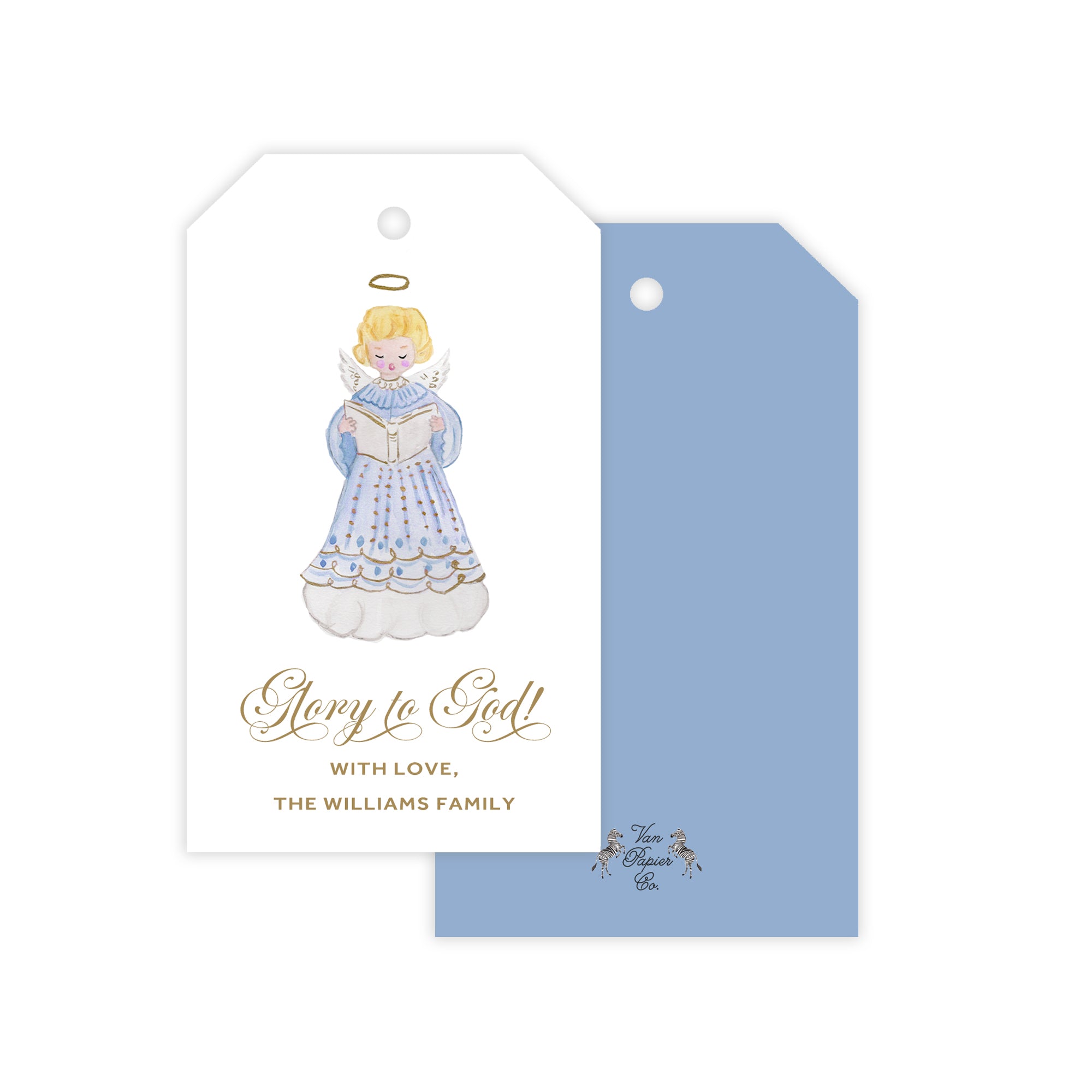 Watercolor Angel Holiday Gift Tags