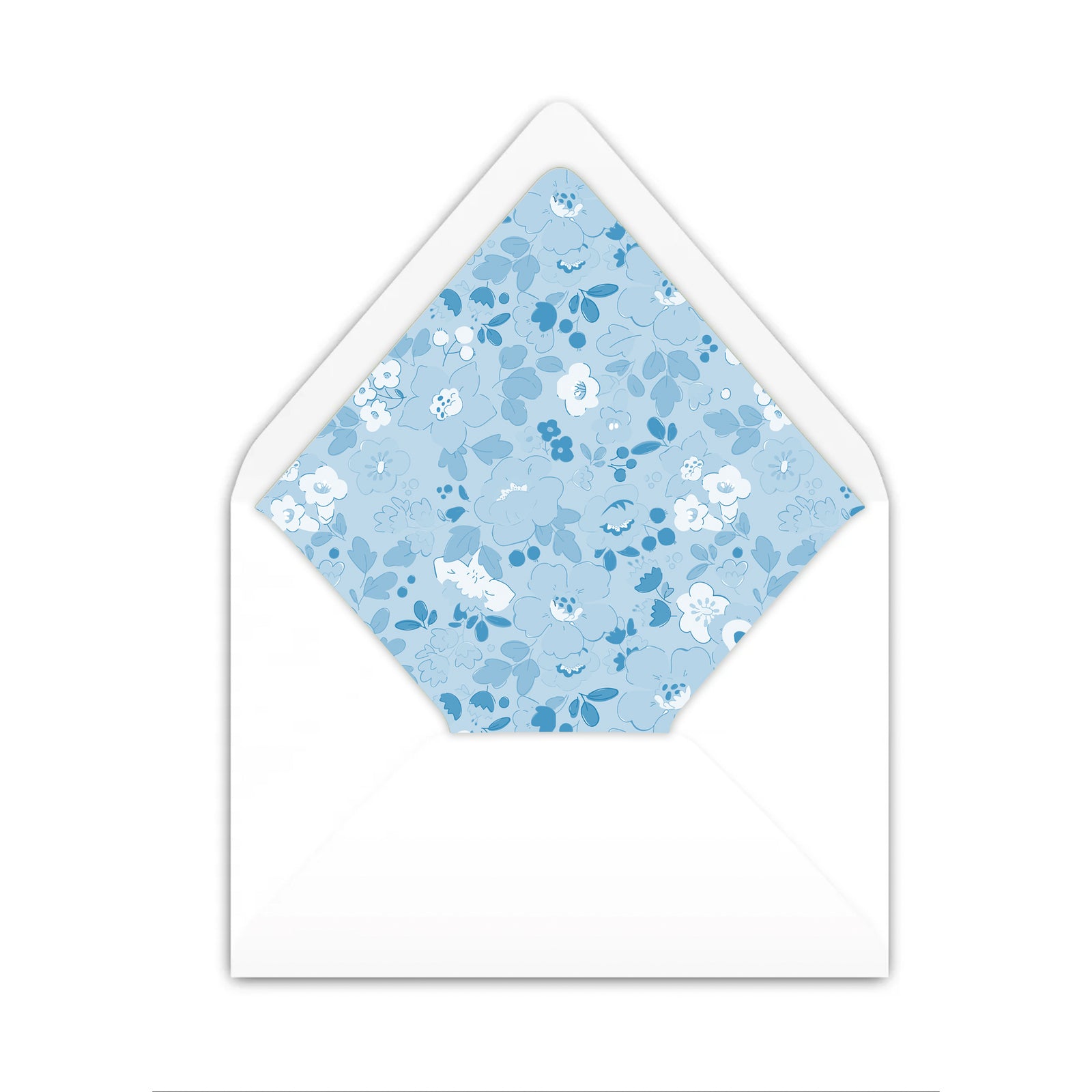 Watercolor Blue Liberty Floral Christmas Card