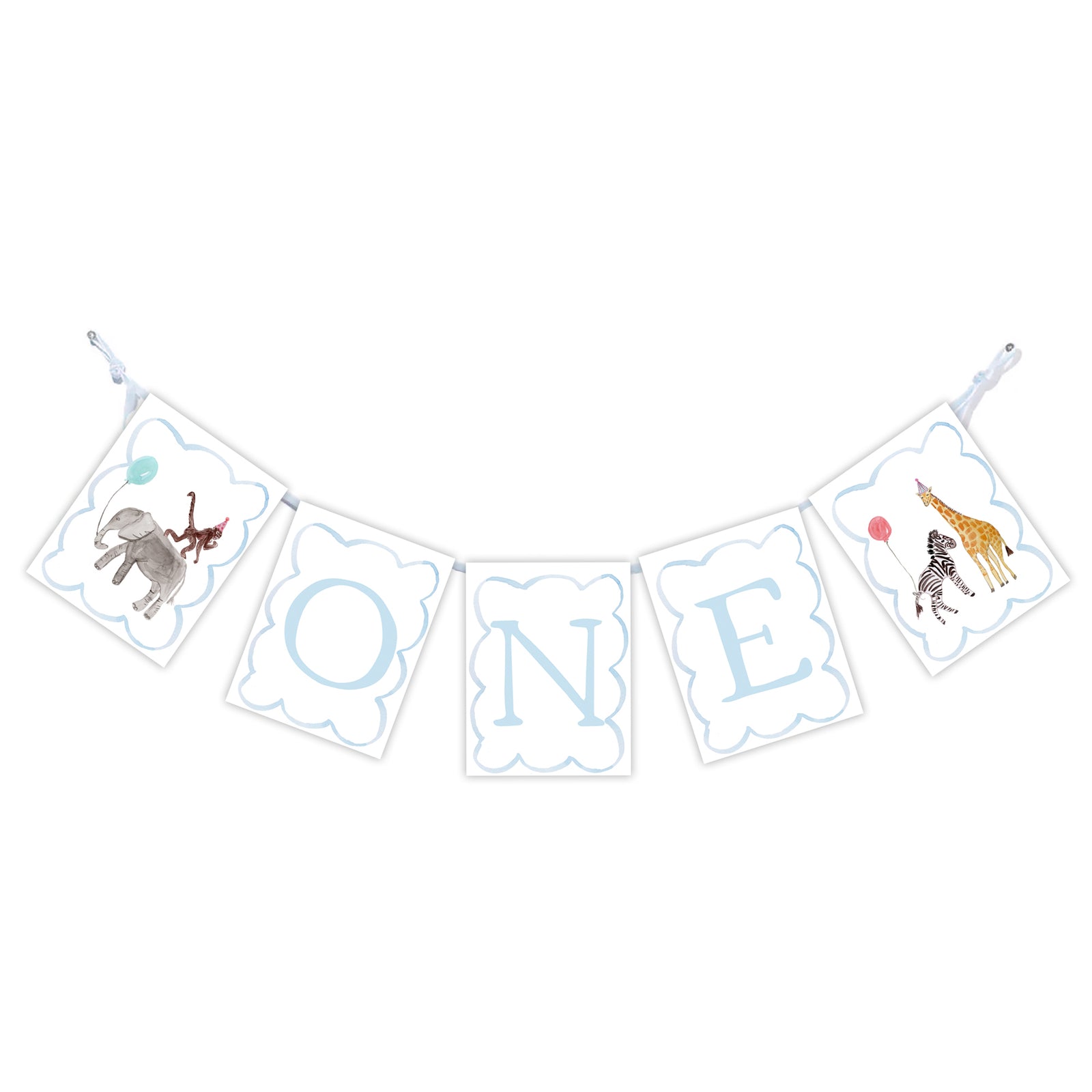 "ONE" Party Animals High Chair Banner