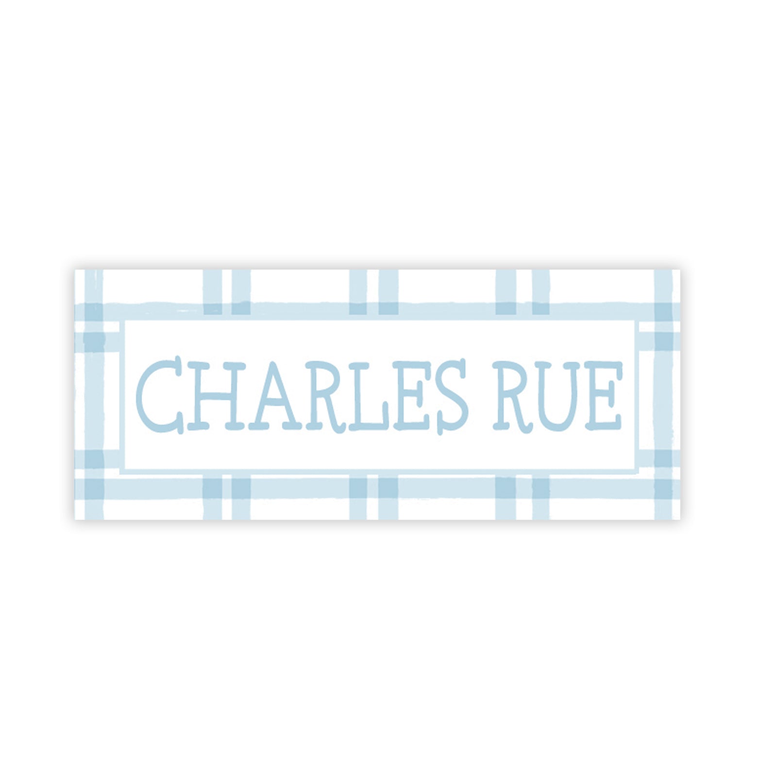 Blue Plaid Labels