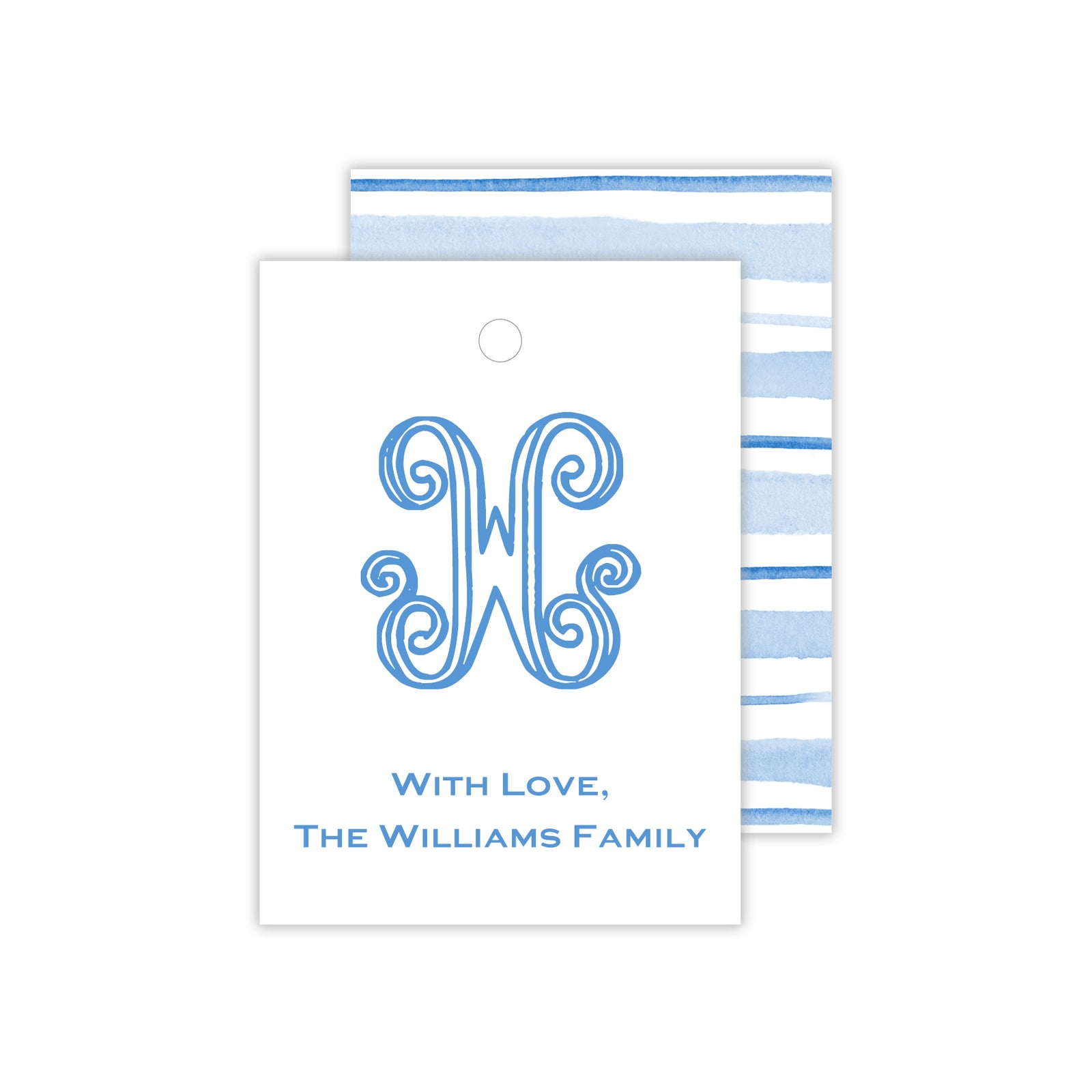 Blue Stripe Monogram Gift Tags
