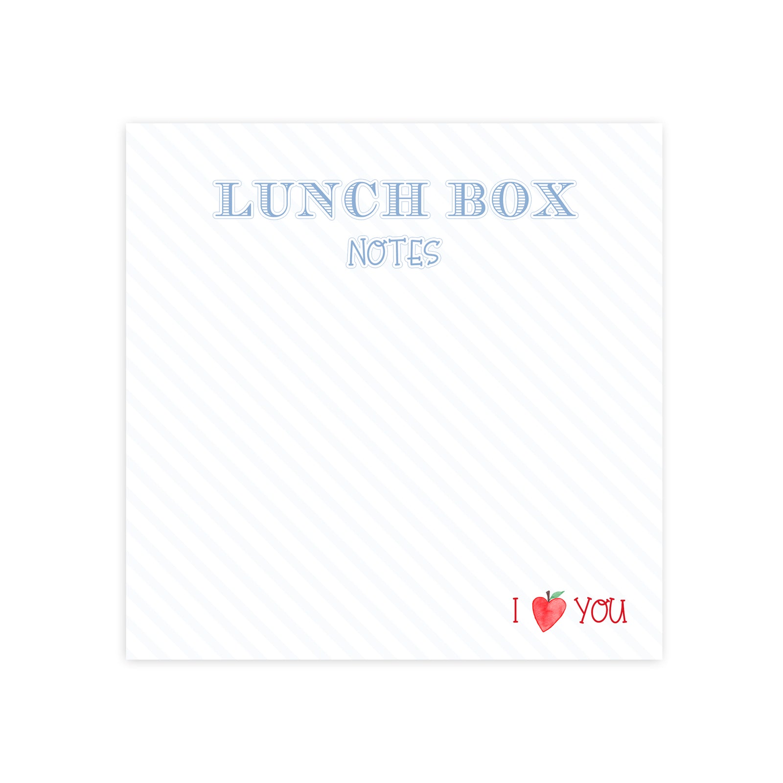 Blue Striped Lunch Box  Notes Notepad