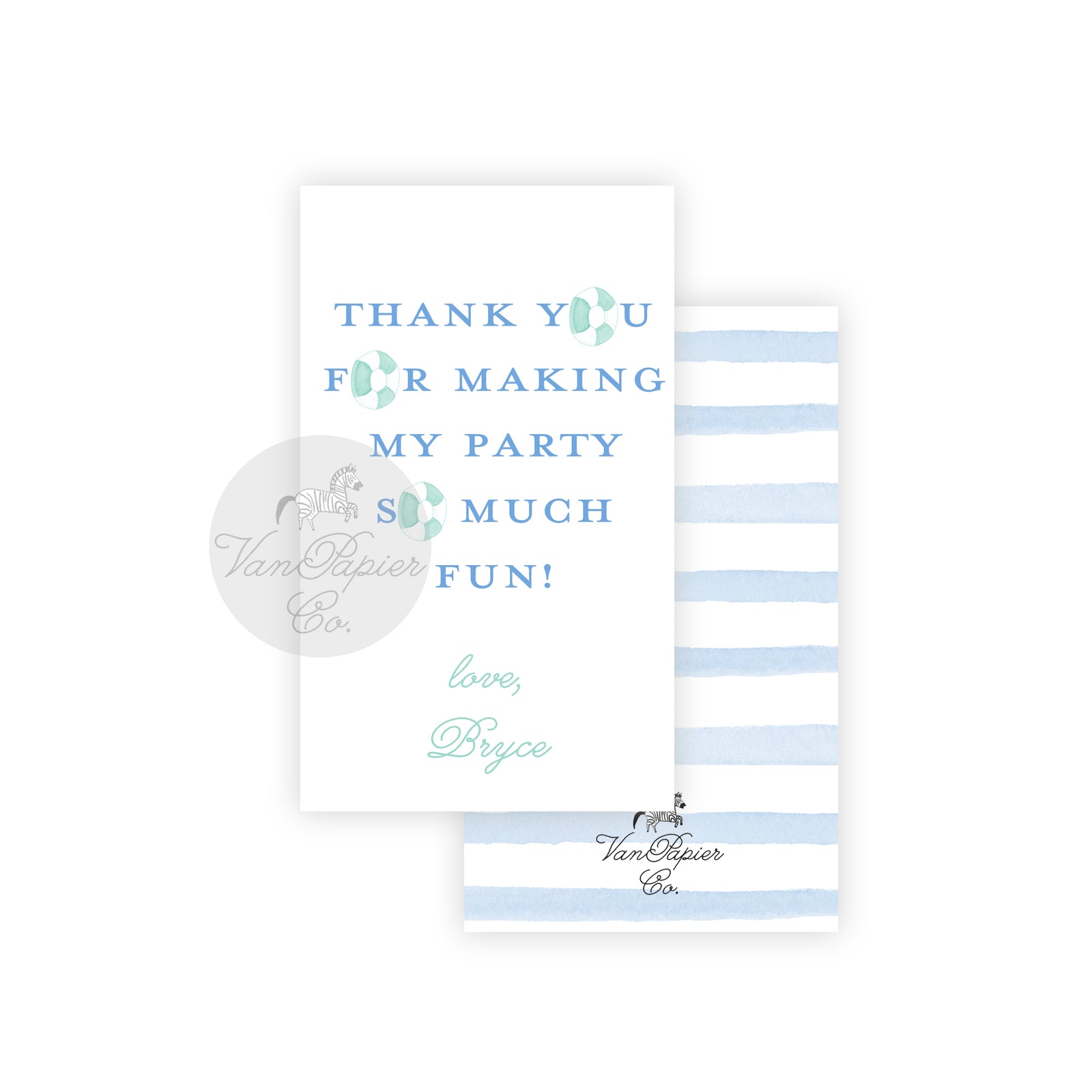 Blue Waterslide Birthday Favor Tags