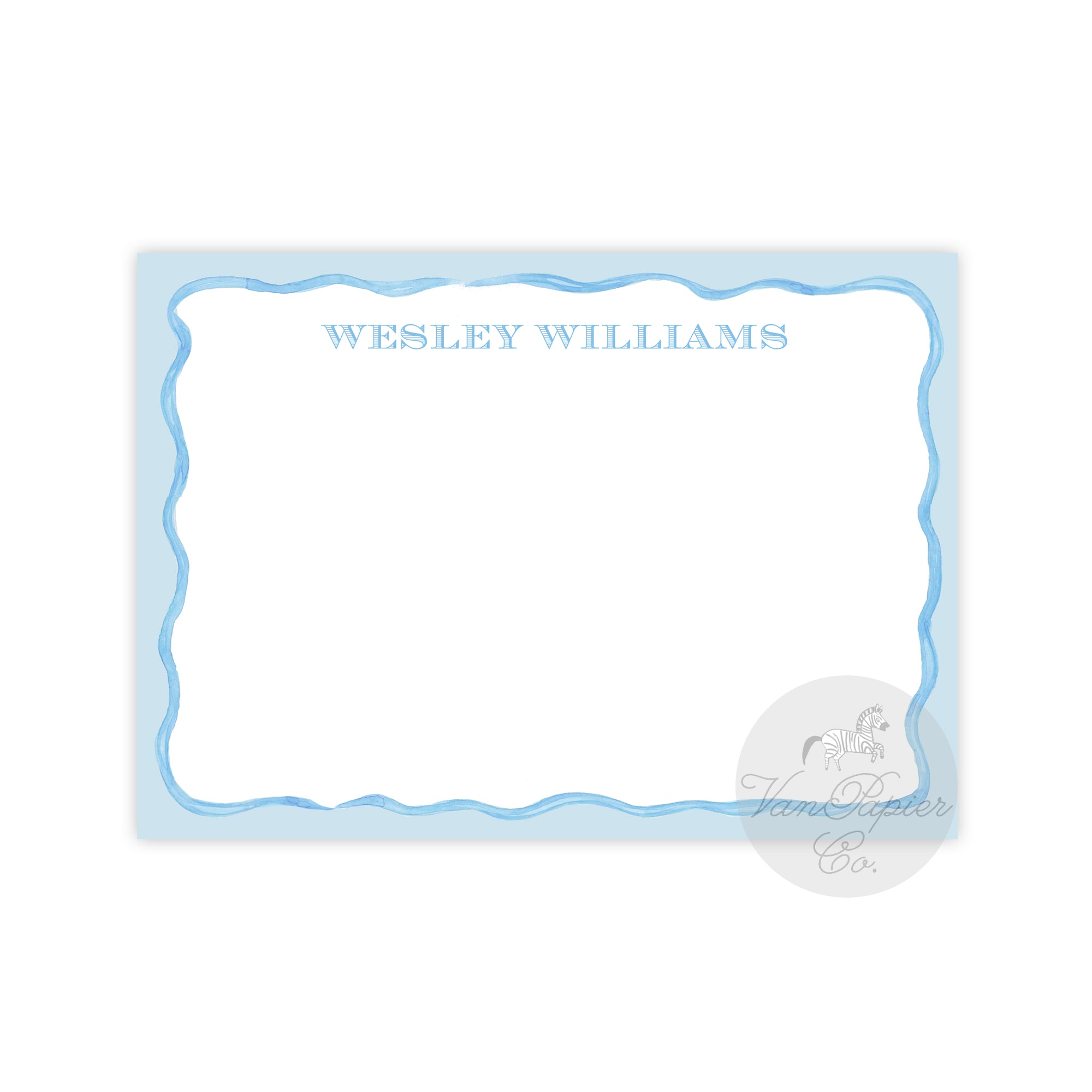 Blue Wavy Stationery