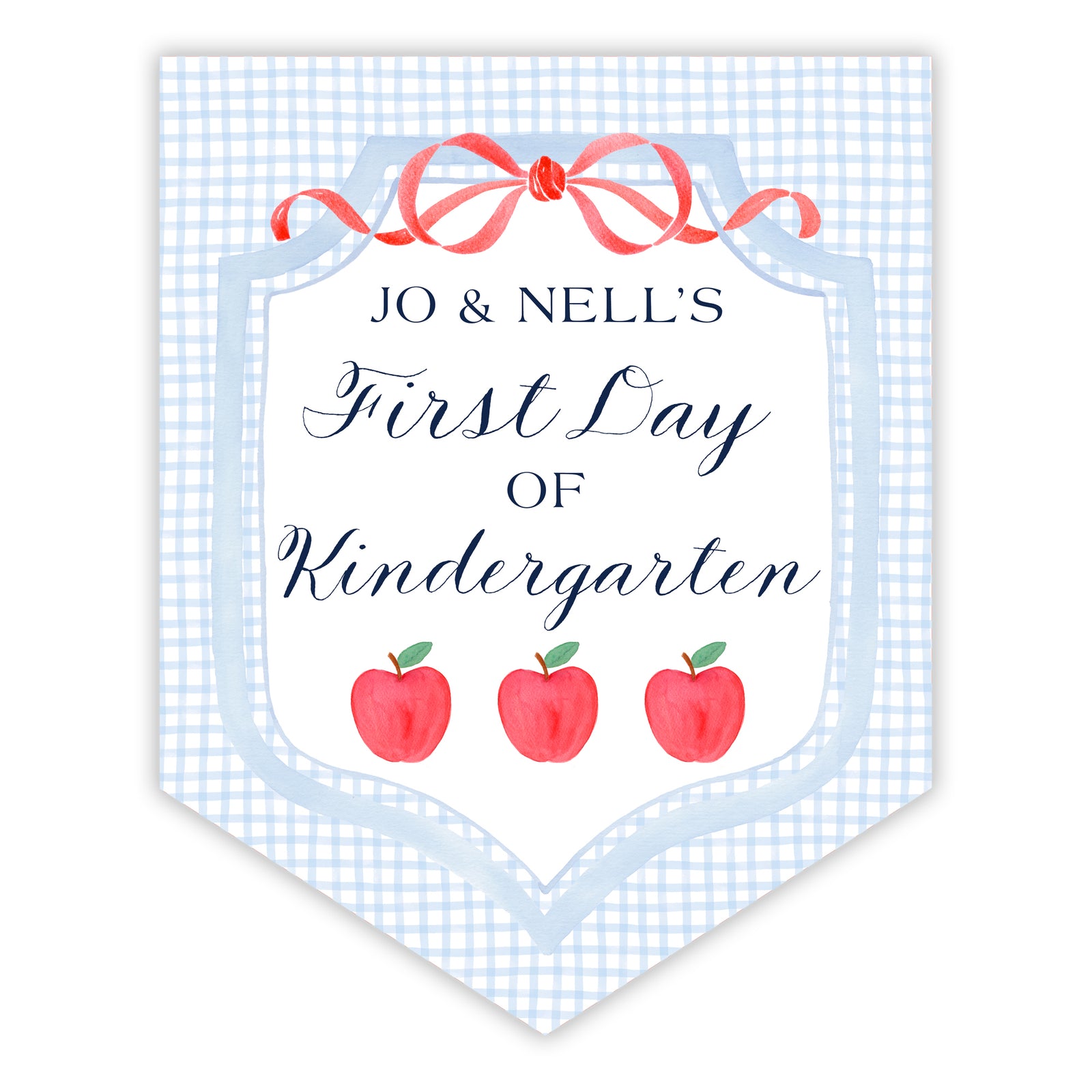 First and Last Day of School Banner in Blue With Bow