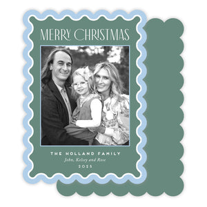 Christmas Card with scalloped border detail.