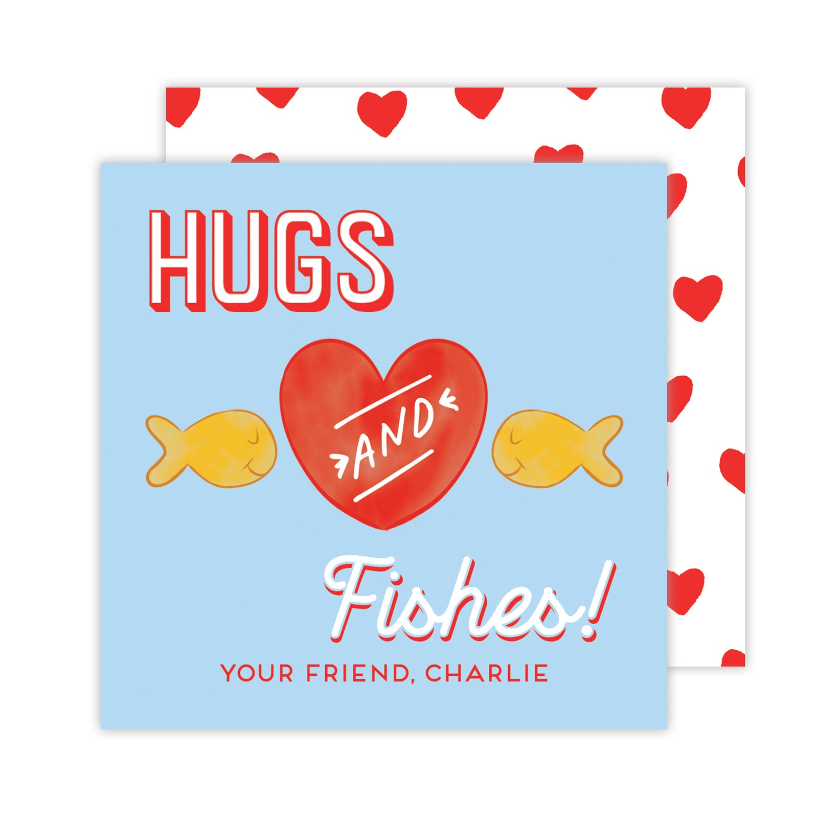 Hugs & Fishes Valentine Tags