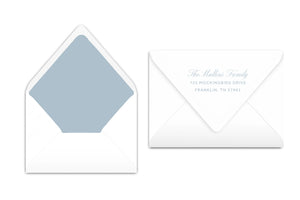 Blue and White Scallop Christmas Card