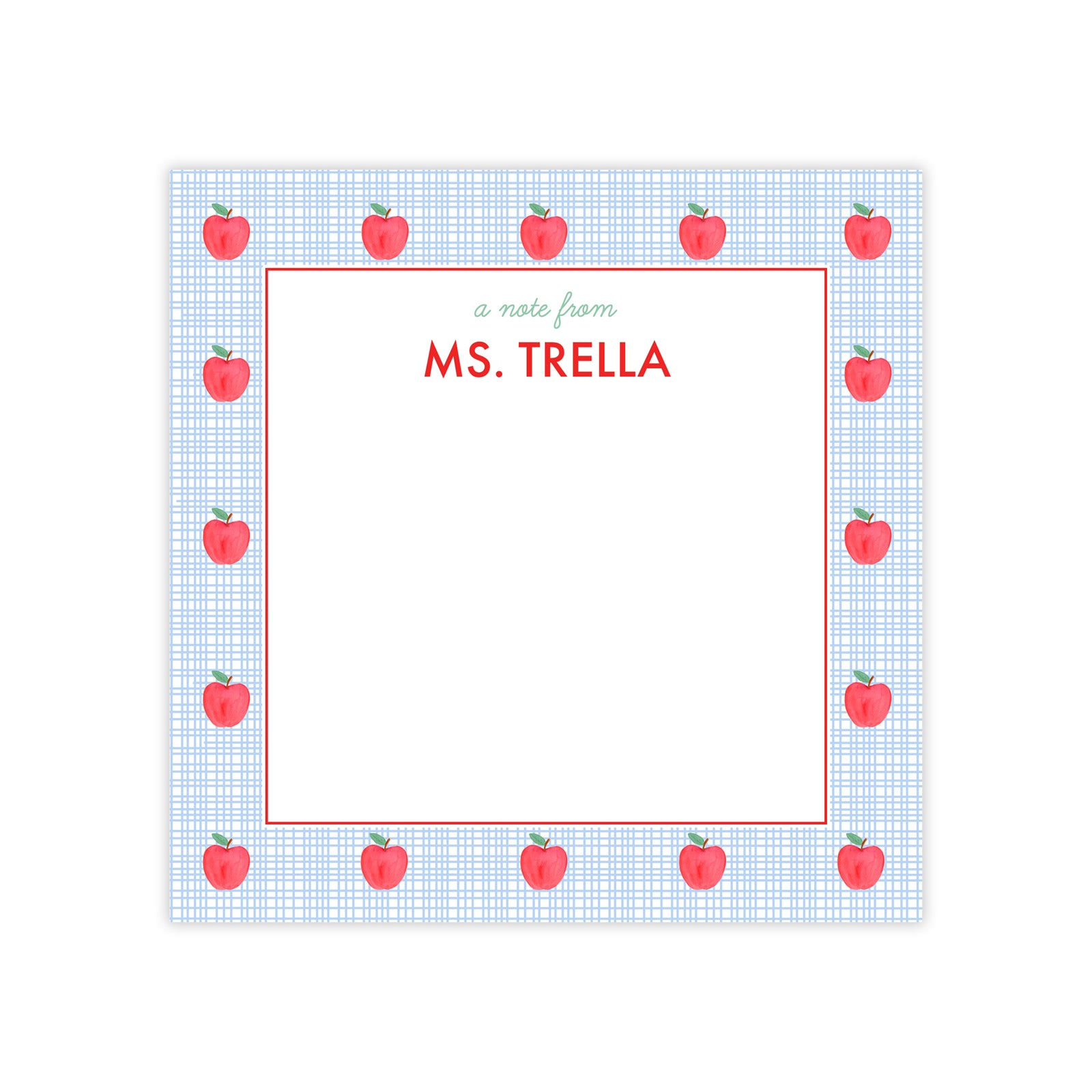 Customized Teacher Notepad in Apples