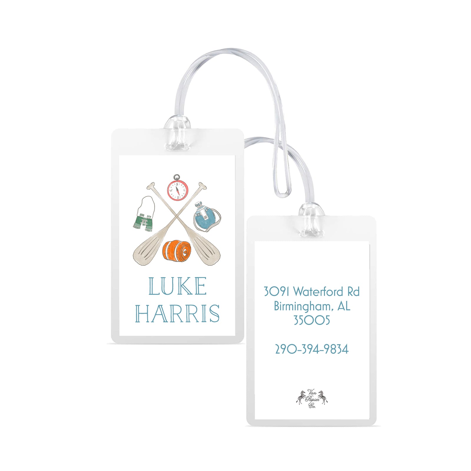 Boys Camp Laminated Bag Tag