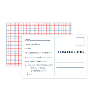 Personalized Plaid Postcards