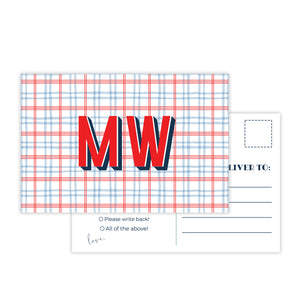 Personalized Plaid Postcards