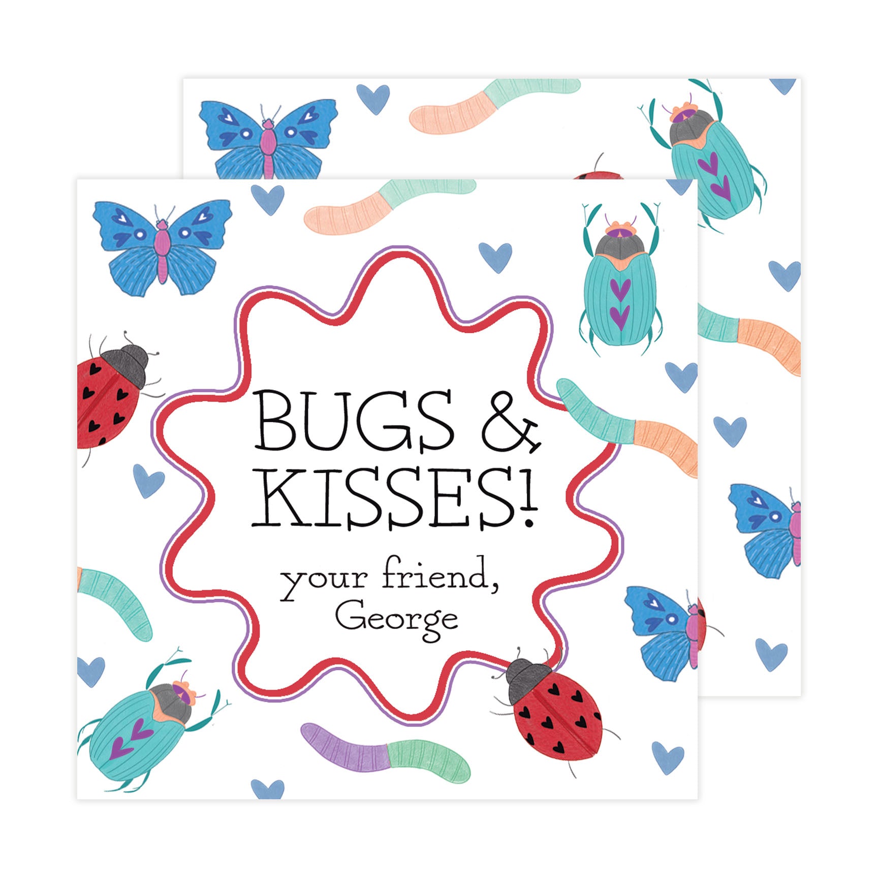 Bugs & Kisses Valentine Tags