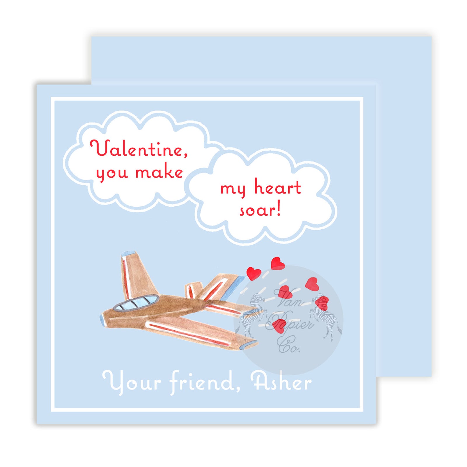 Heart Soar Airplane Valentine Tags