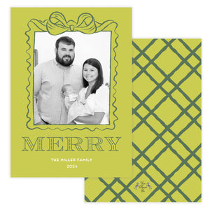 Chartreuse Merry Christmas Card