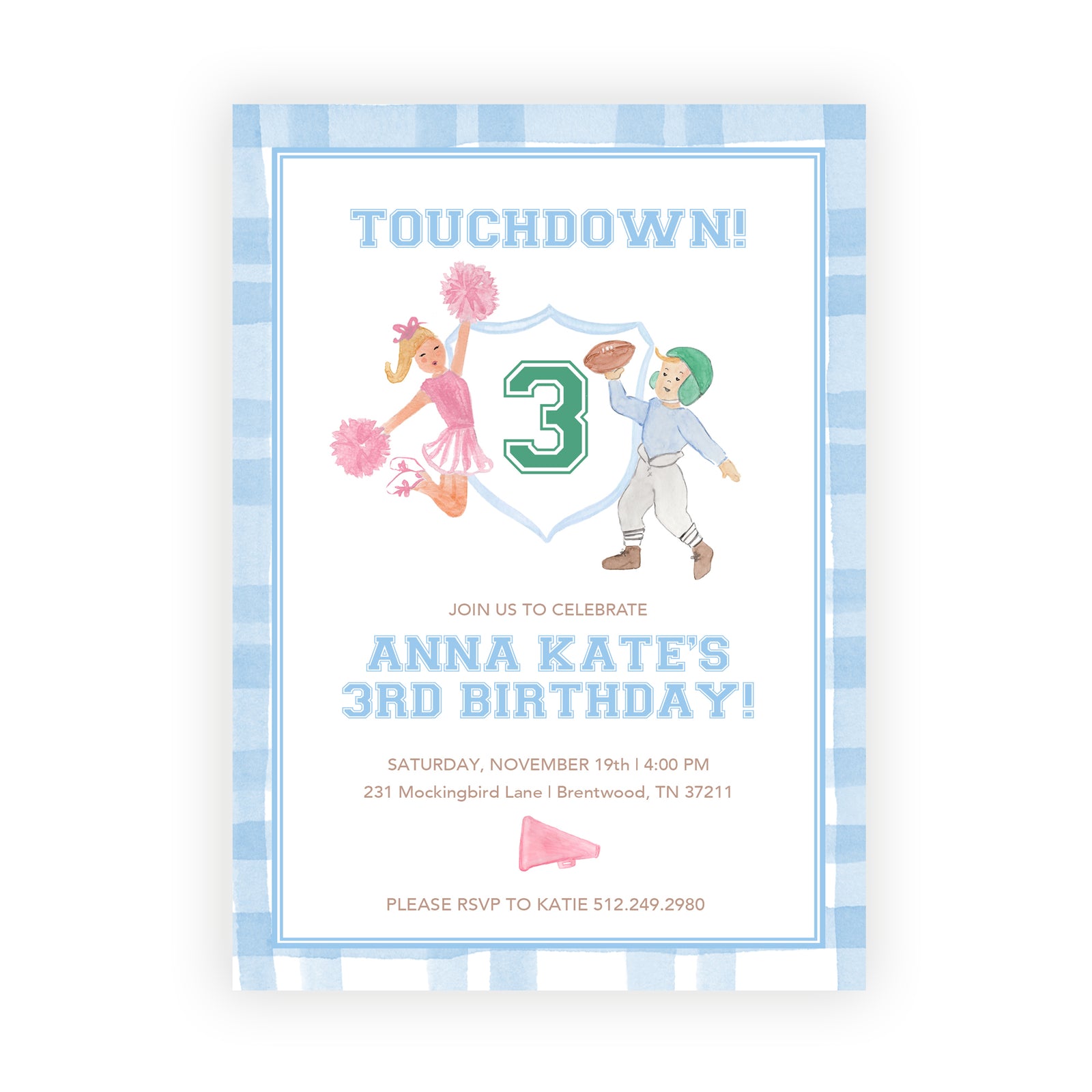 Touchdown Birthday Invitation