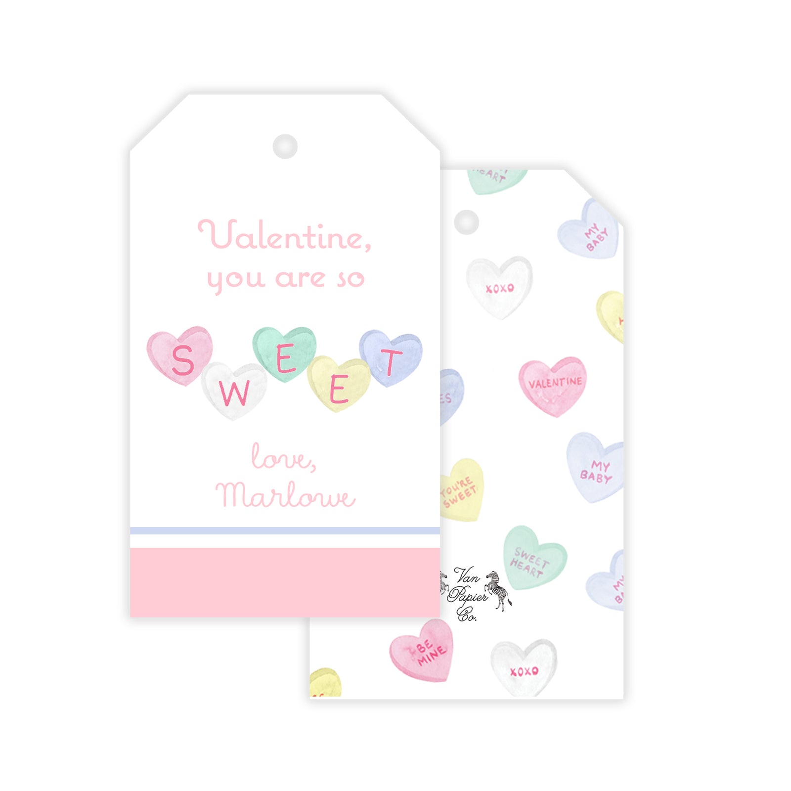 Conversation Hearts So Sweet Valentines Tags