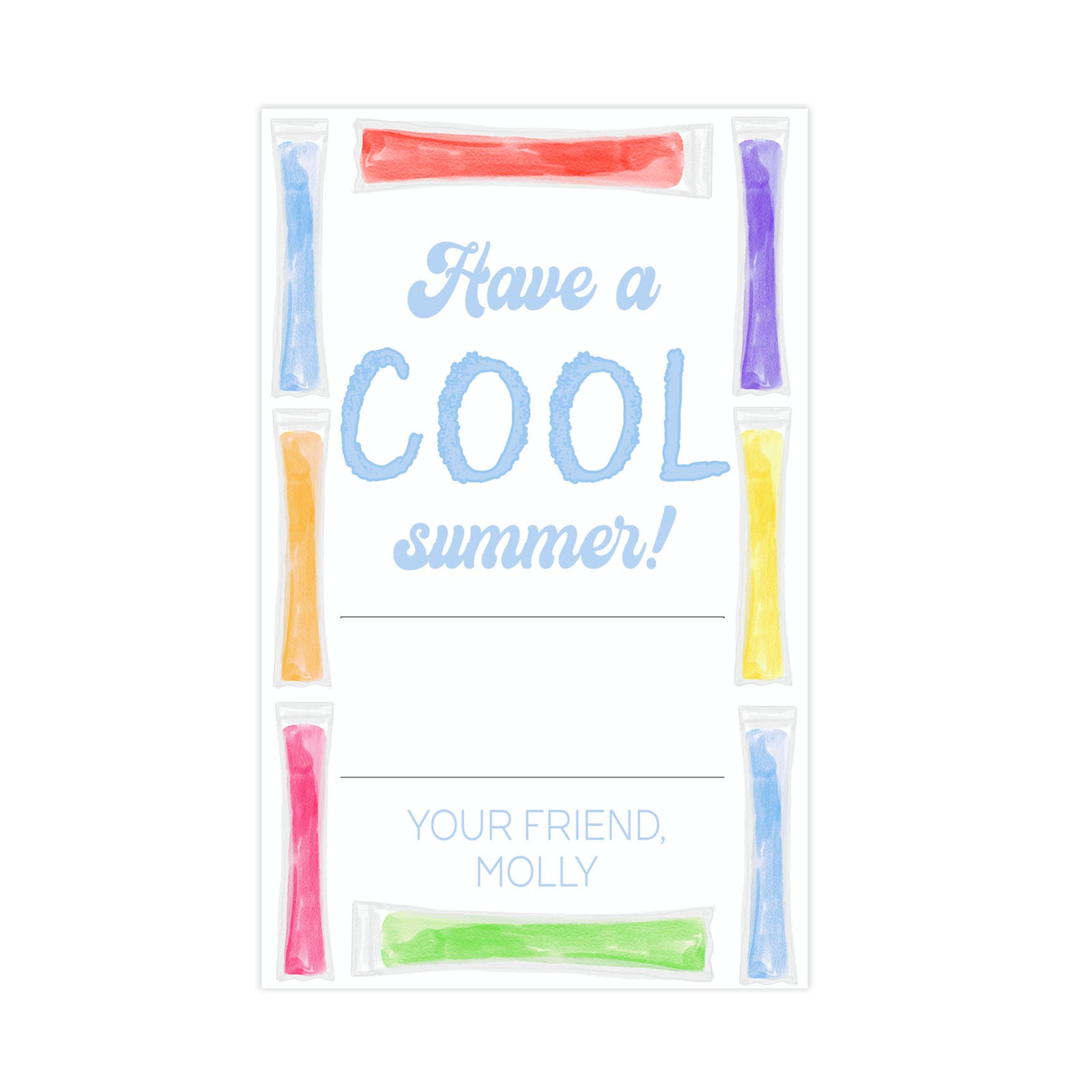 Freeze Pop End of School Tag