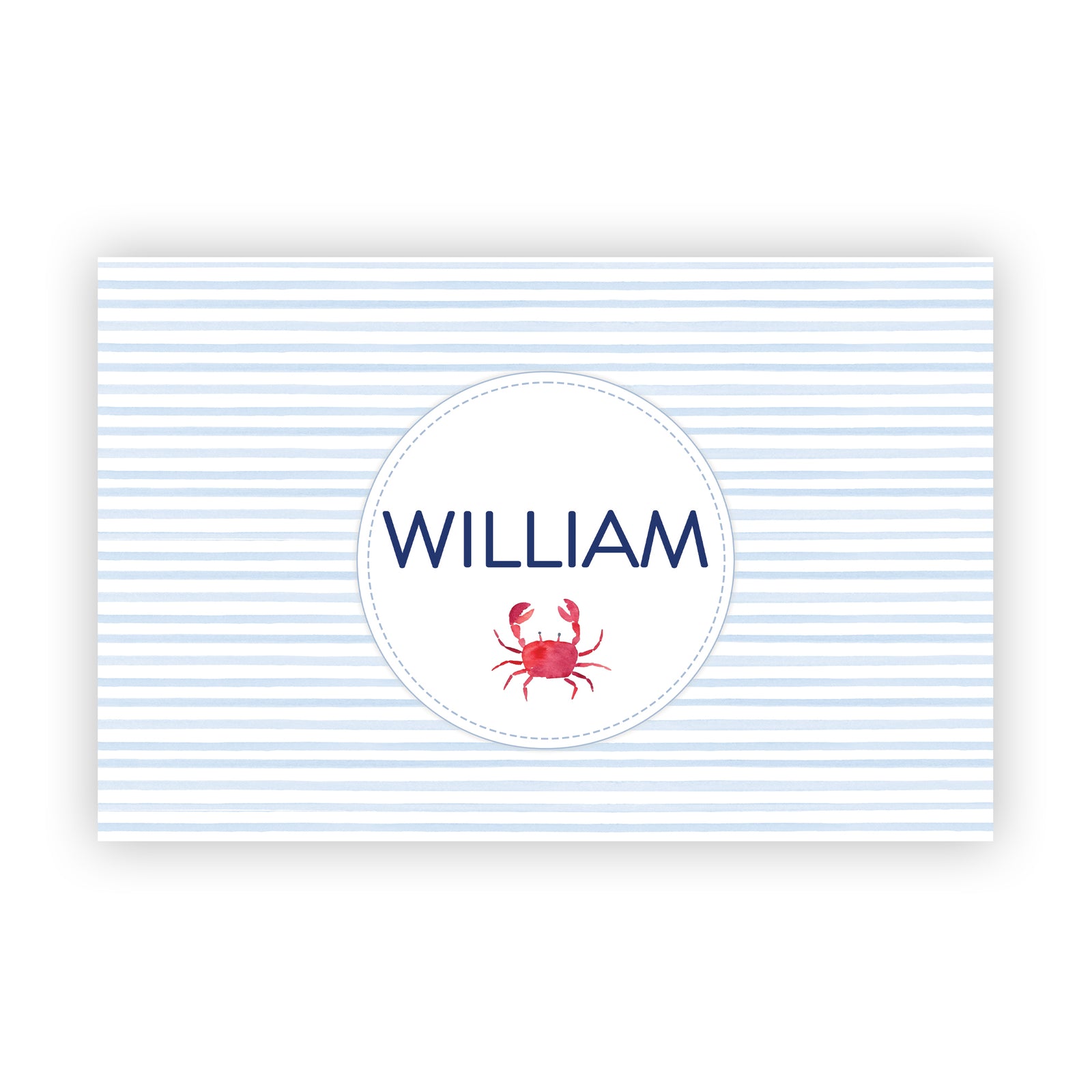 Laminated Crab Name Tracing Placemat
