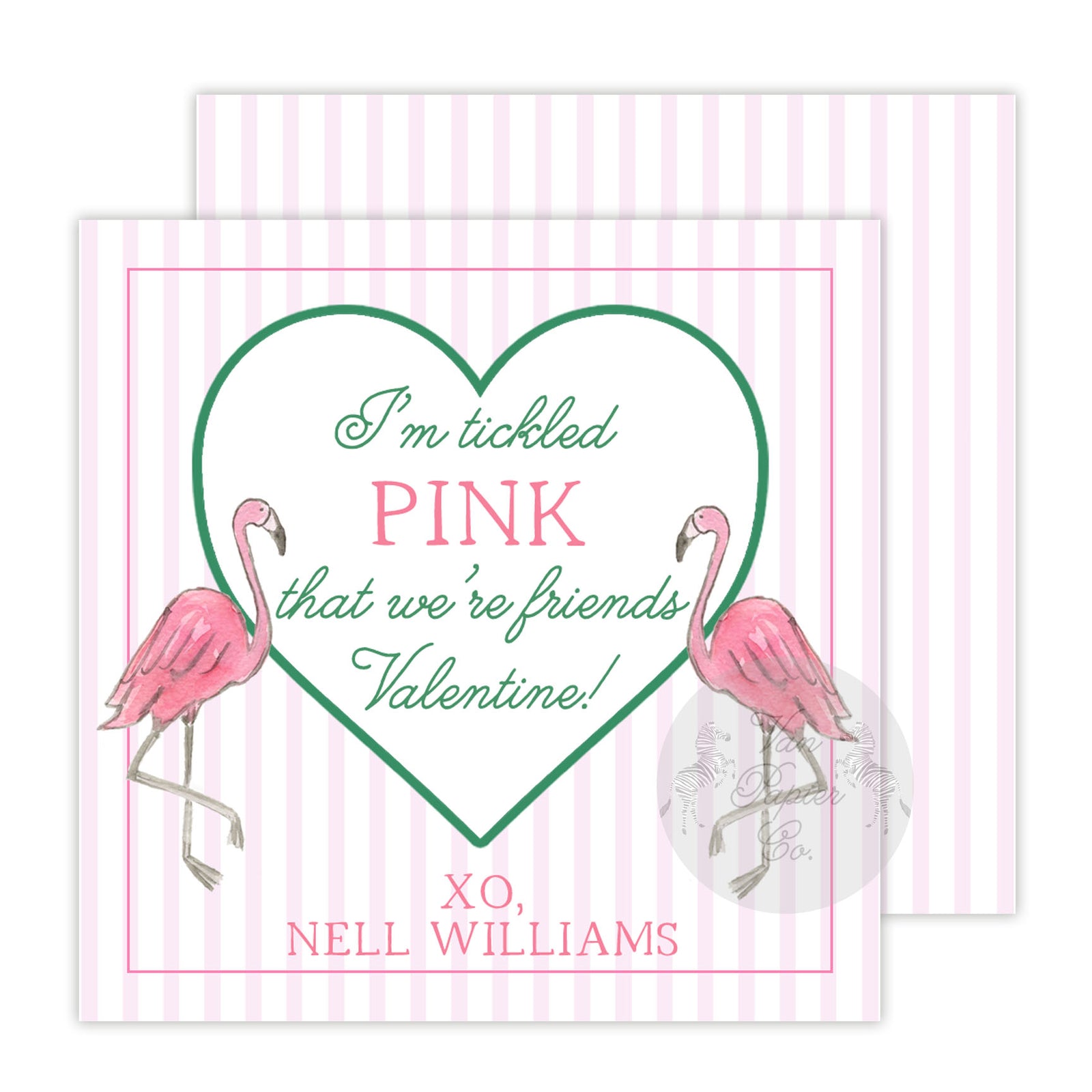 Watercolor Flamingo Valentine's