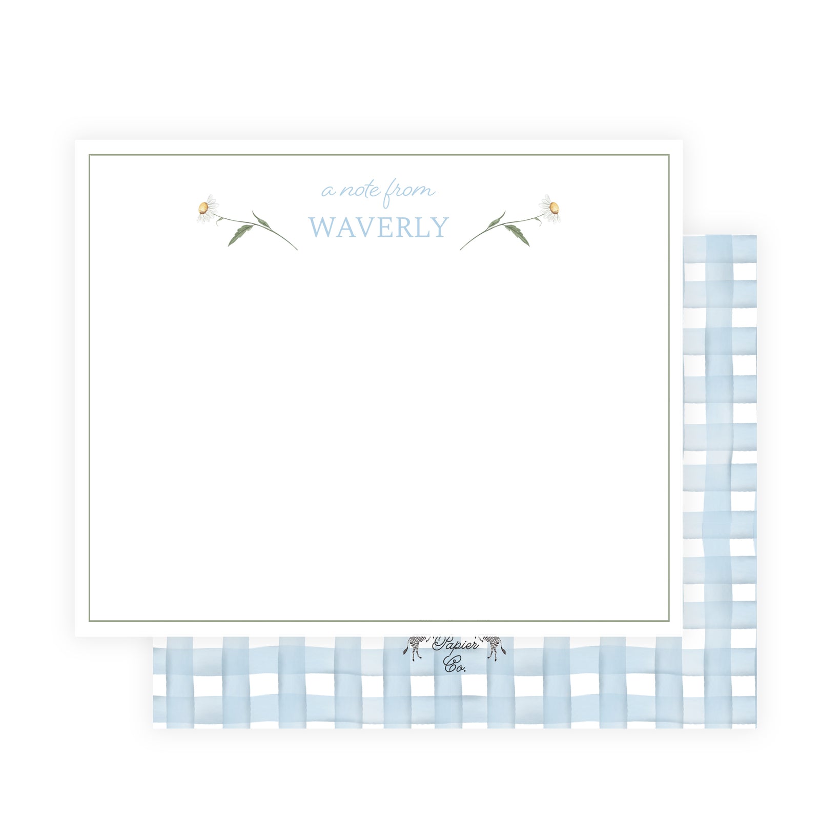 Daisy and Gingham Stationery