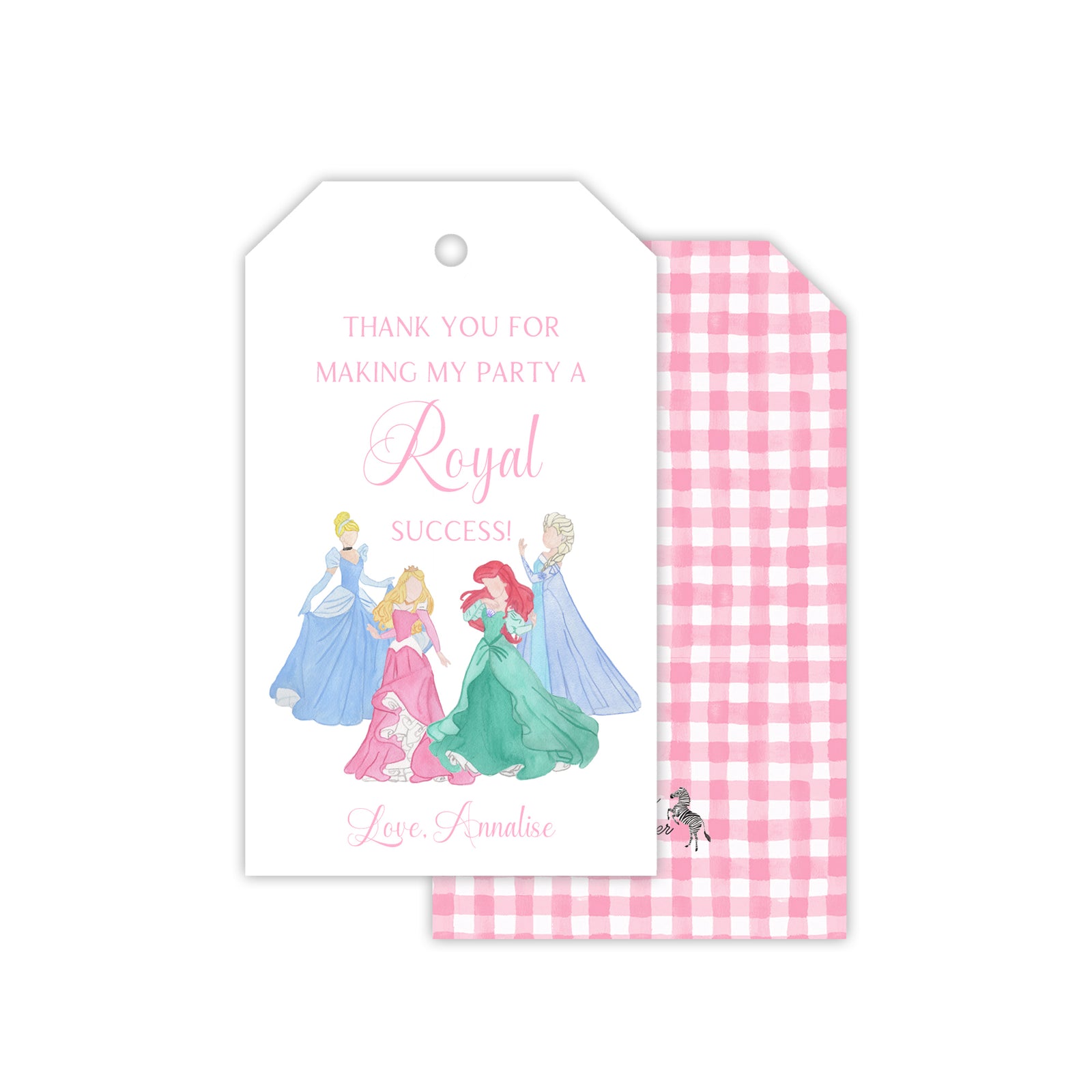 Watercolor Princess Favor Tags