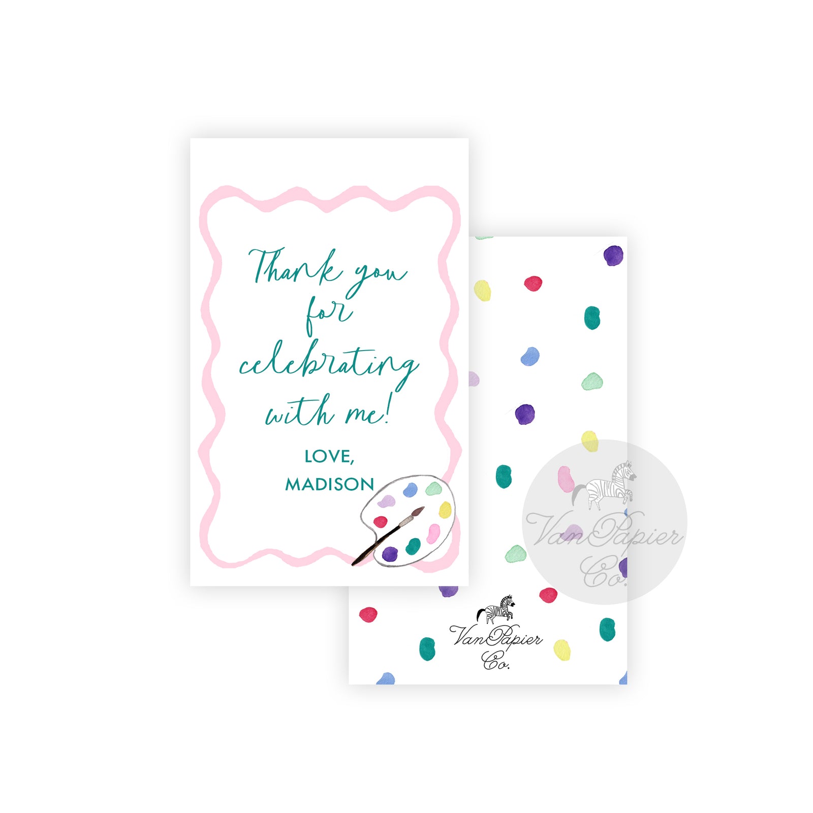 Watercolor Art Party Favor Tags