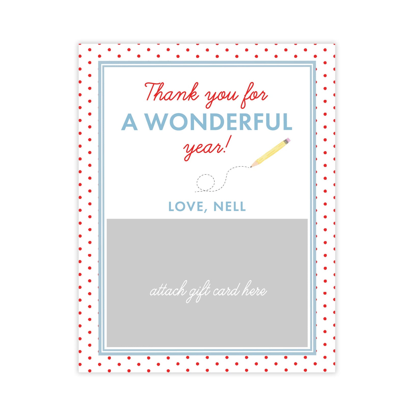 PRINTABLE Teacher Appreciation Gift Card Holder