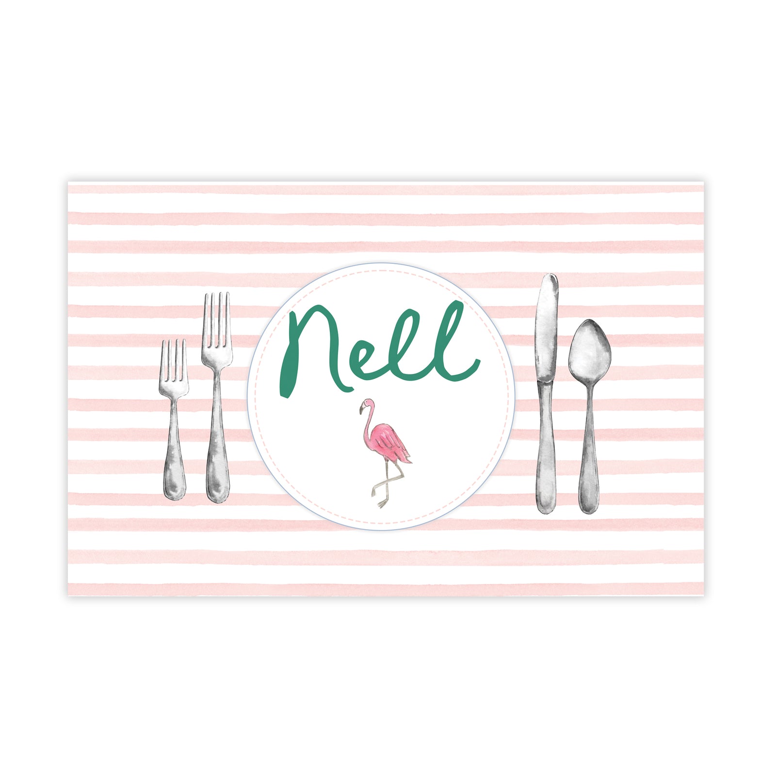 Laminated Flamingo Name Tracing Placemat