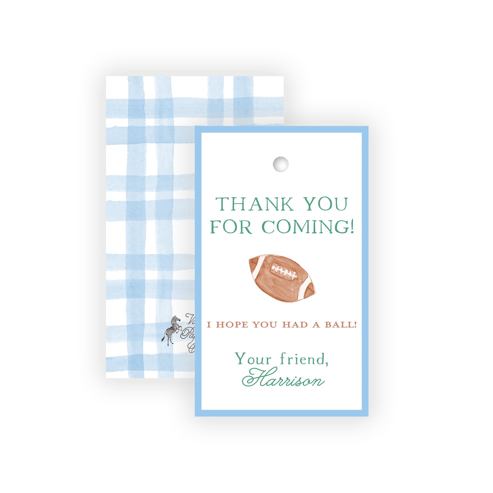 Football Party Favor Tags